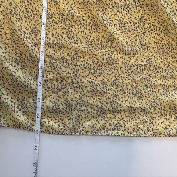 Bodyflirt Yellow Floral Ruffle Cap Sleeve V-Neck Blouse Size 6 - Picture 10 of 10